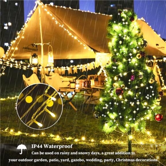 800LED 330FT Warm White String Lights, 8 Mode Plug in Waterproof Decor - Picture 5 of 6